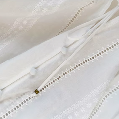White Broderie Cotton Blouse and Skirt Set