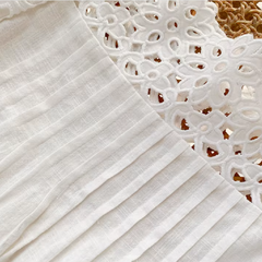 White Broderie Cotton Sleeveless Top and Skirt Set
