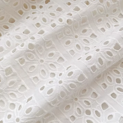 White Broderie Cotton Sleeveless Top and Skirt Set