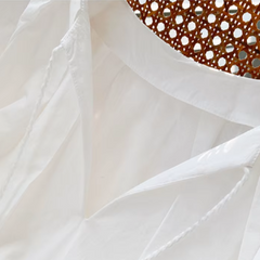 White Broderie Cotton Maxi Dress with Tassel Ties