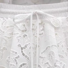 White Broderie Cotton Top and Shorts Set