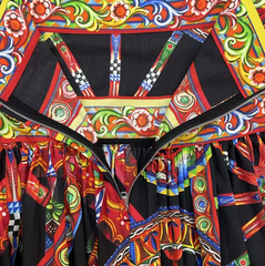 Sicilian Carretto Print Maxi Cotton Skirt
