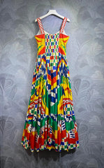 Luxury Designer Inspired Summer Women Printed Bustier Midi Dress IN HIGH QUALITY COTTON