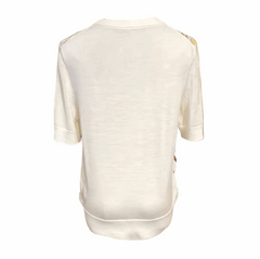 Sicilian Carnival White Silk & Wool Knitted Top