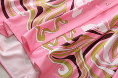 HIGH QUALITY Fashion Summer Women Print Kaftan Dress Loose Maxi Plus Size Beach Outerwear In Pink 2023