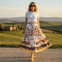 Sicilian Carnival Cotton Skirt