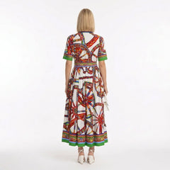 Sicilian Carretto Cotton Midi Shirt Dress