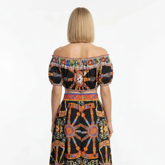 Sicilian Carretto Cotton Off Shoulder Top