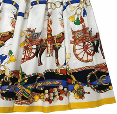 Sicilian Carnival White Cotton Midi Dress