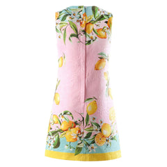 Fashion Runway Summer Mini Dress Women& Pink Lemon Printed Designer Inspired Dresses Beach Holiday Vest Loose Dress