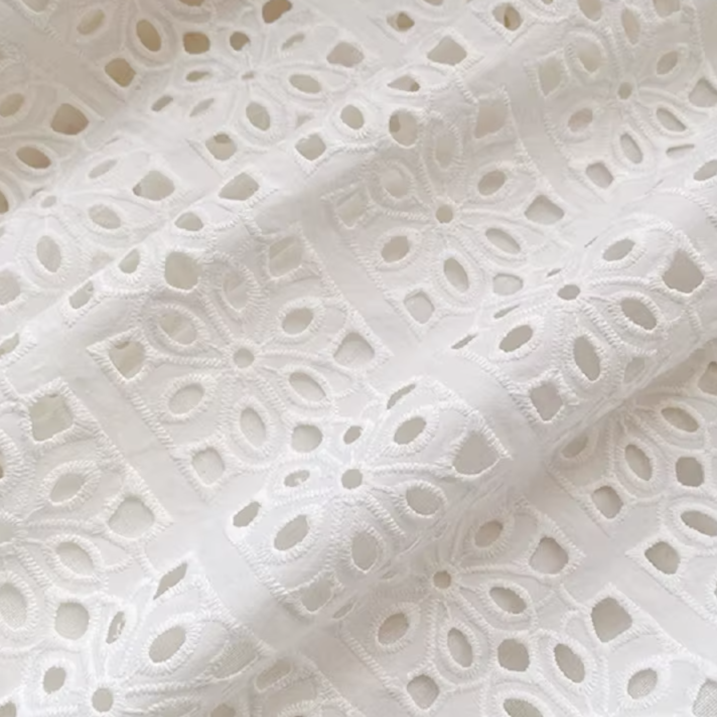 White Broderie Cotton Sleeveless Top and Skirt Set