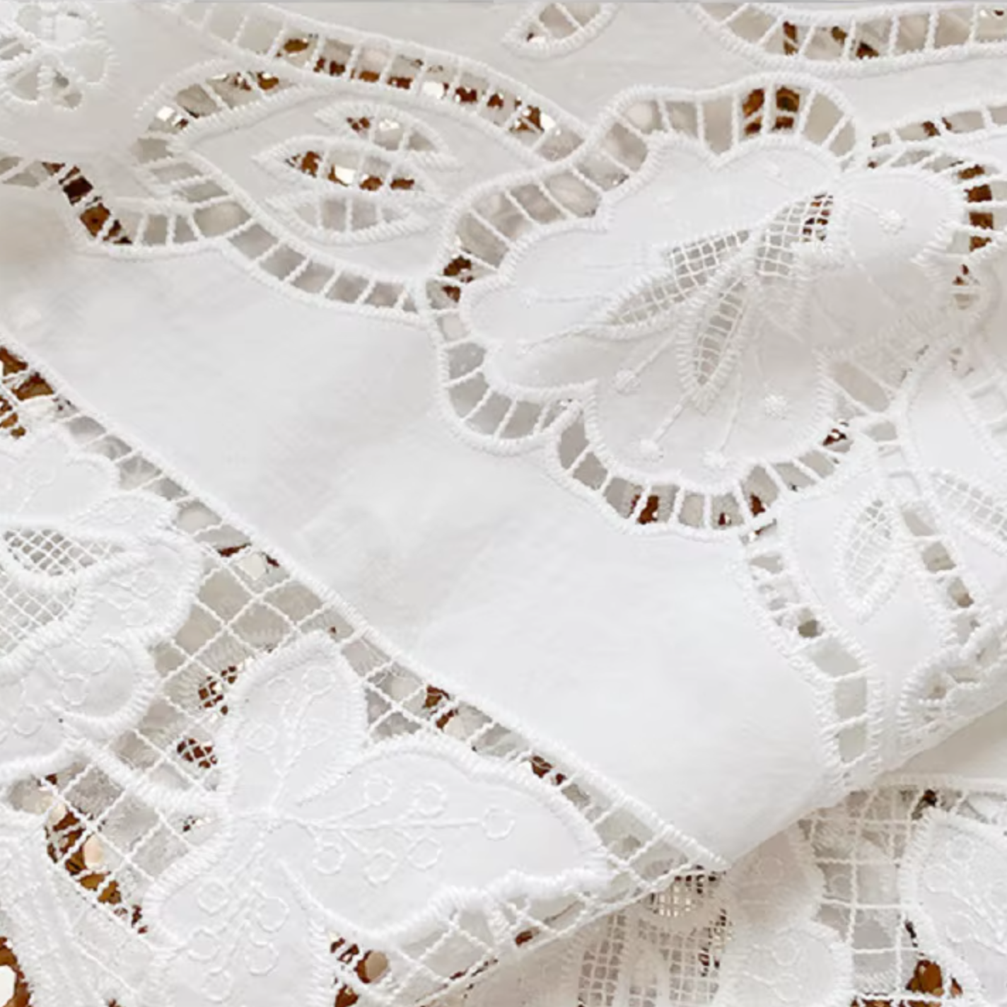 White Broderie Cotton Maxi Dress with Tassel Ties