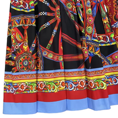 Sicilian Carretto Print Maxi Cotton Skirt