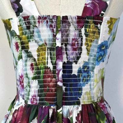 OUTLET: Luxury Designer Georgina print push up 100% cotton dress, SIZE S / EU34 / US4