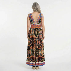 Carretto Maxi Dress with Bow Shoulders