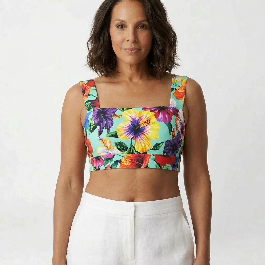 Multicolour Floral Cotton Crop Top