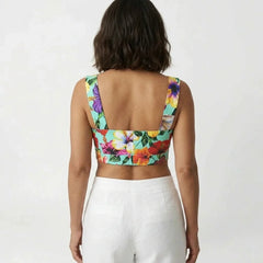 Multicolour Floral Cotton Crop Top