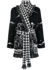 Belted Desert Night Fringed Cardigan