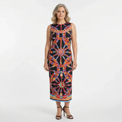 Carretto Black Silk Midi Dress