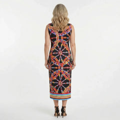 Carretto Black Silk Midi Dress