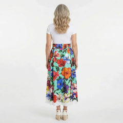 Multicolour Floral Cotton Midi Skirt