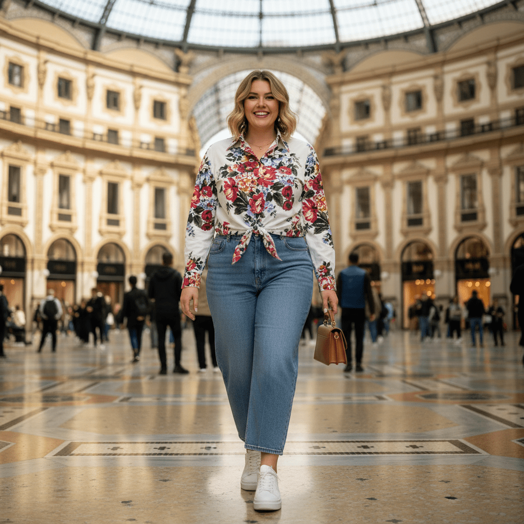 Floralia Italiana White Cotton Blouse