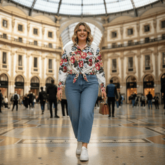 Floralia Italiana White Cotton Blouse