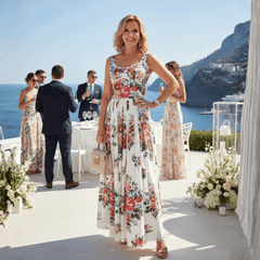 Floralia Italiana White Cotton Maxi Dress