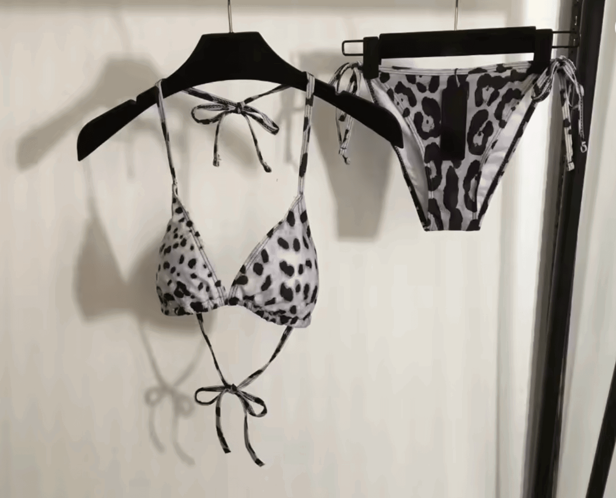 Grey leo print bikini