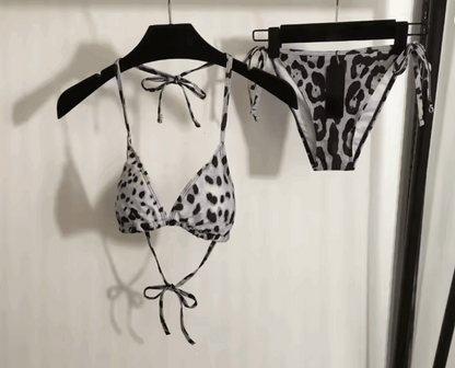 Grey leo print bikini