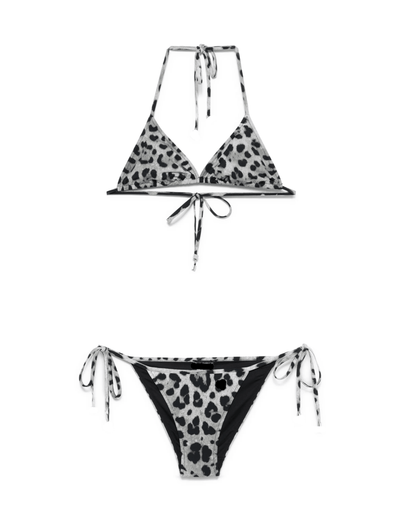 Grey leo print bikini