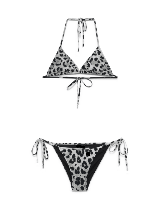 Grey leo print bikini