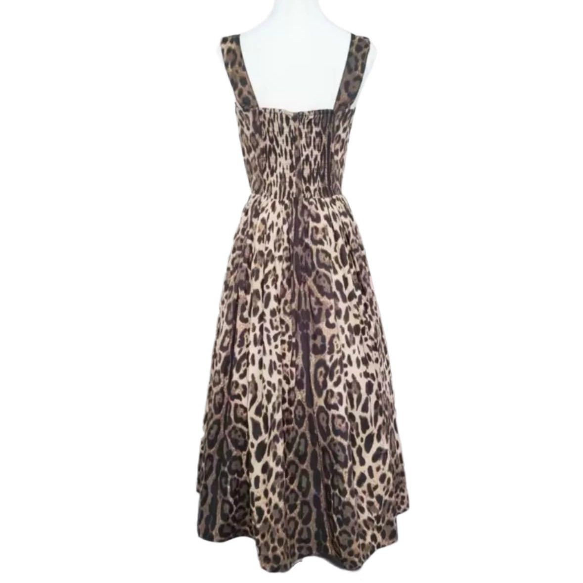 Italian Brown Leopard print push up 100% cotton dress