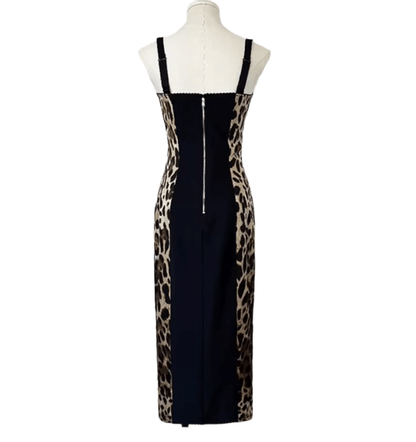 Silk Leopard Midi Lingerie Style Dress