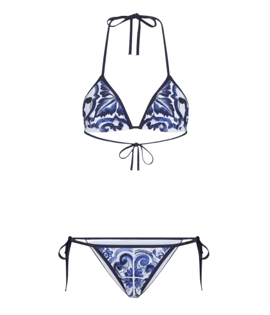 Majolica print bikini (blue, yellow or red)