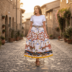 Sicilian Carnival Cotton Skirt