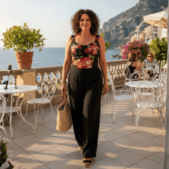 Midnight Roses Cotton Bustier Top
