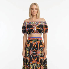 Sicilian Carretto Cotton Off Shoulder Top