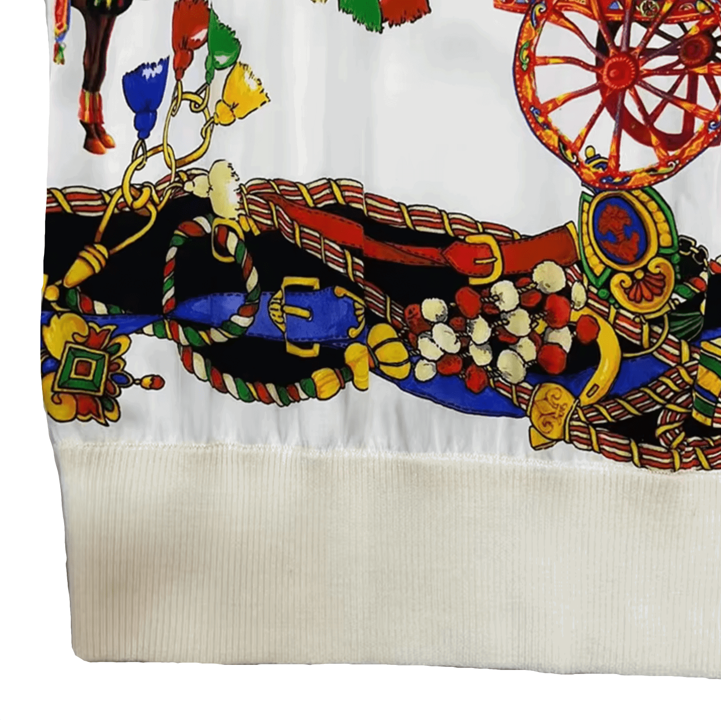 Sicilian Carnival White Silk & Wool Knitted Top