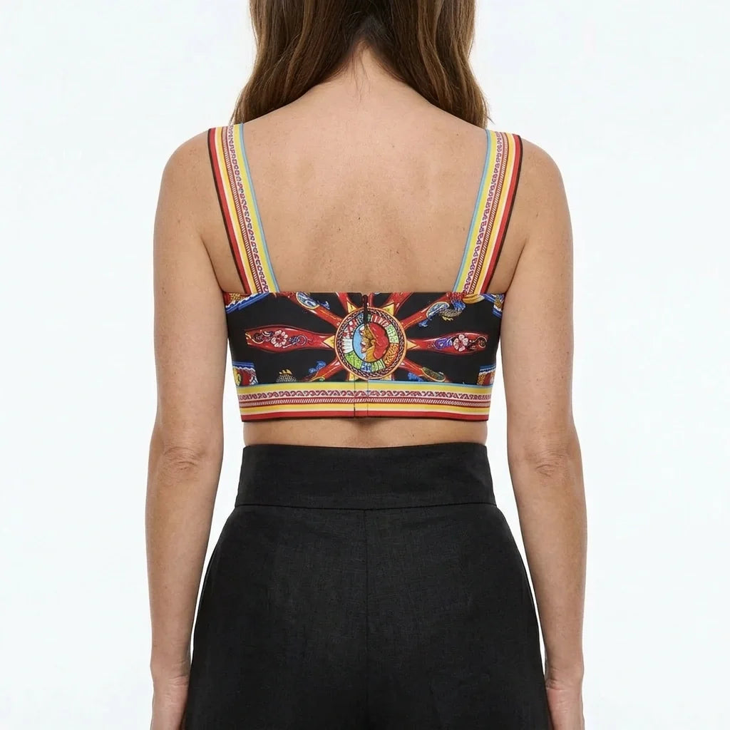 Sicilian Carretto Cotton Crop Top