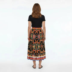 Sicilian Carretto Cotton Midi Skirt