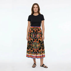 Sicilian Carretto Cotton Midi Skirt
