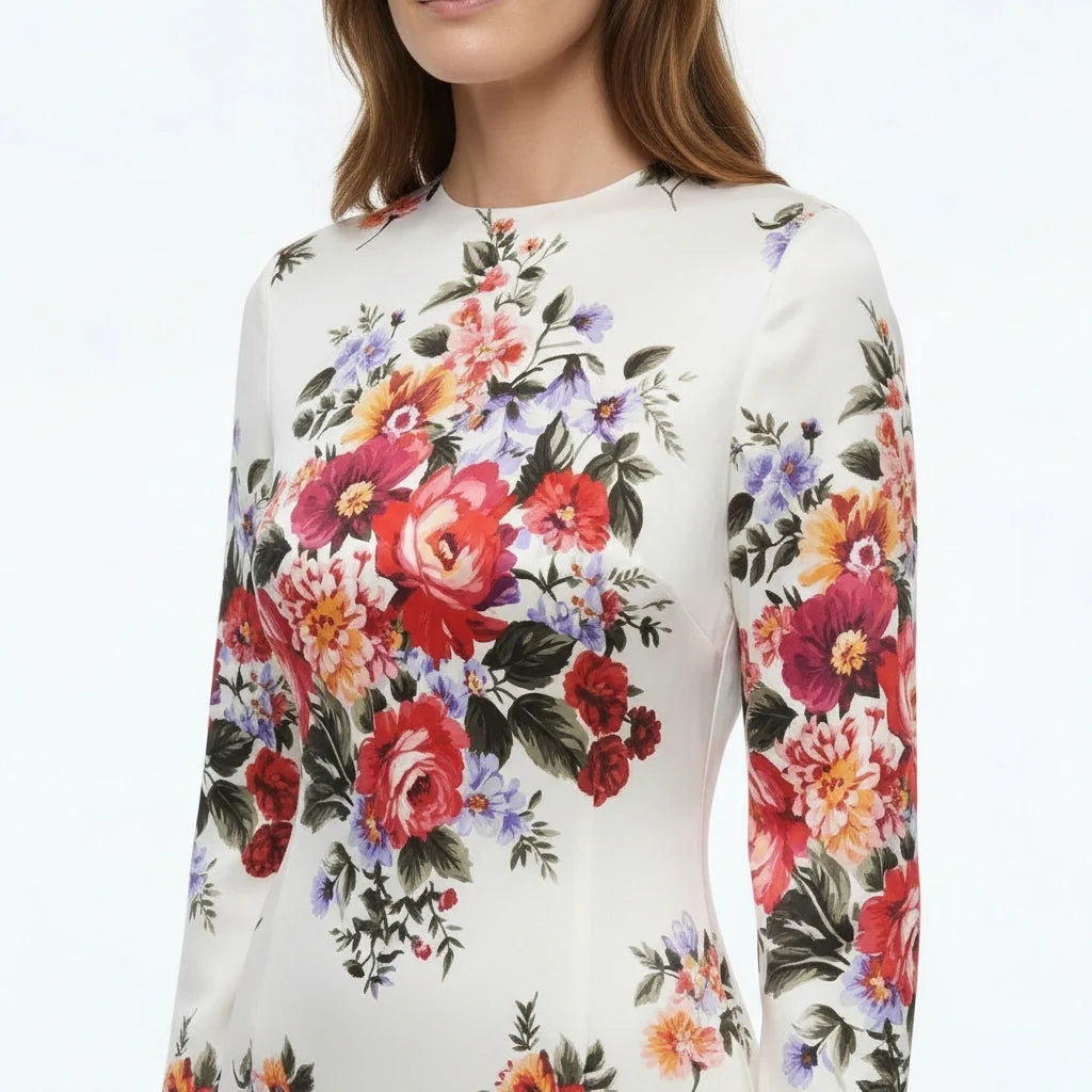 Floralia Italiana Pure Silk Midi Dress