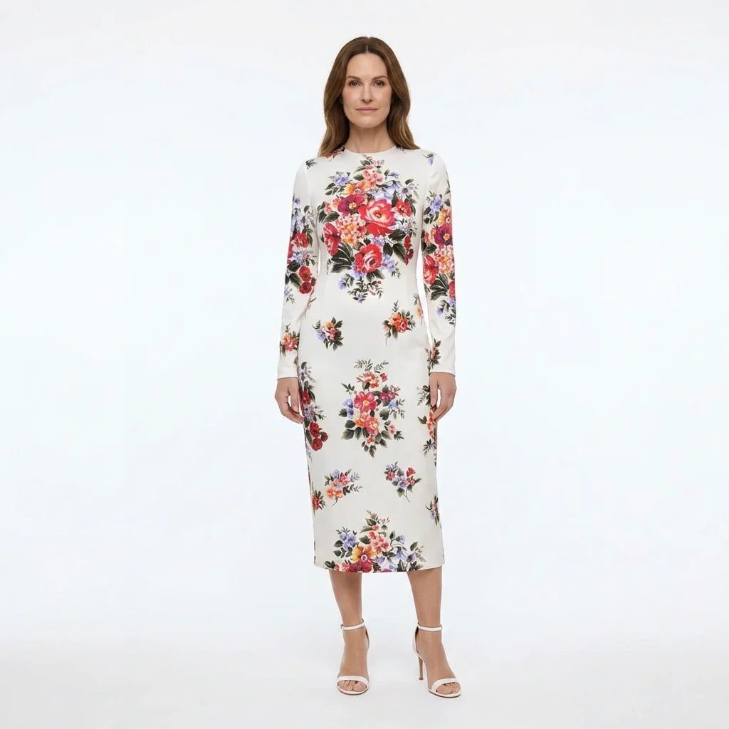 Floralia Italiana Pure Silk Midi Dress