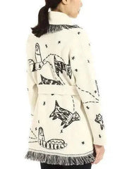 Two-Toned Fringed Wool And Cashmere Cardigan