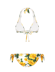 Yellow roses print bikini