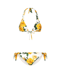 Yellow roses print bikini