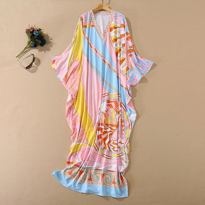 Maxi Dress Plus Size For Women Loong Sleeves Designer Dress Runway Fashion High Quality Kaftan Dress
